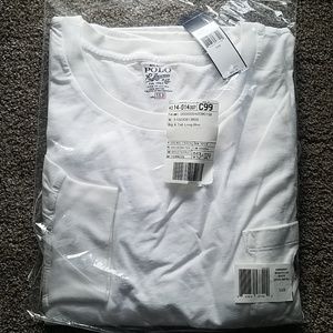 5x Ralph Lauren white long sleeve pocket t